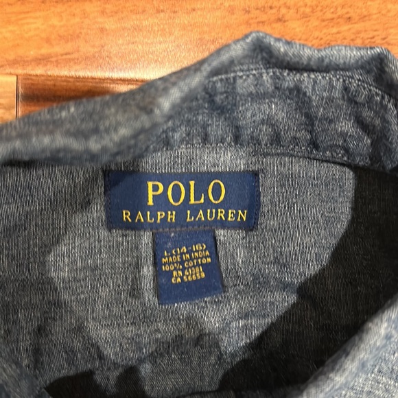 Boys Large Polo by Ralph Lauren Button Up Shirt - Picture 2 of 4